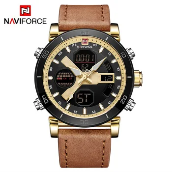 

NAVIFORCE Men's Fashion Sport Watches Men Quartz Analog Date Clock Man Leather Military Waterproof Watch Relogio Masculino