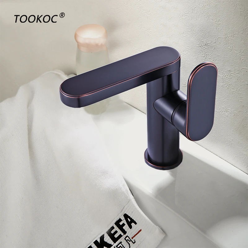 

TOOKOC Side handle Basin Faucets Bathroom Faucet Mixer Tap Single Handle Hot & Cold Washbasin Tap Cold And Hot Water Tap