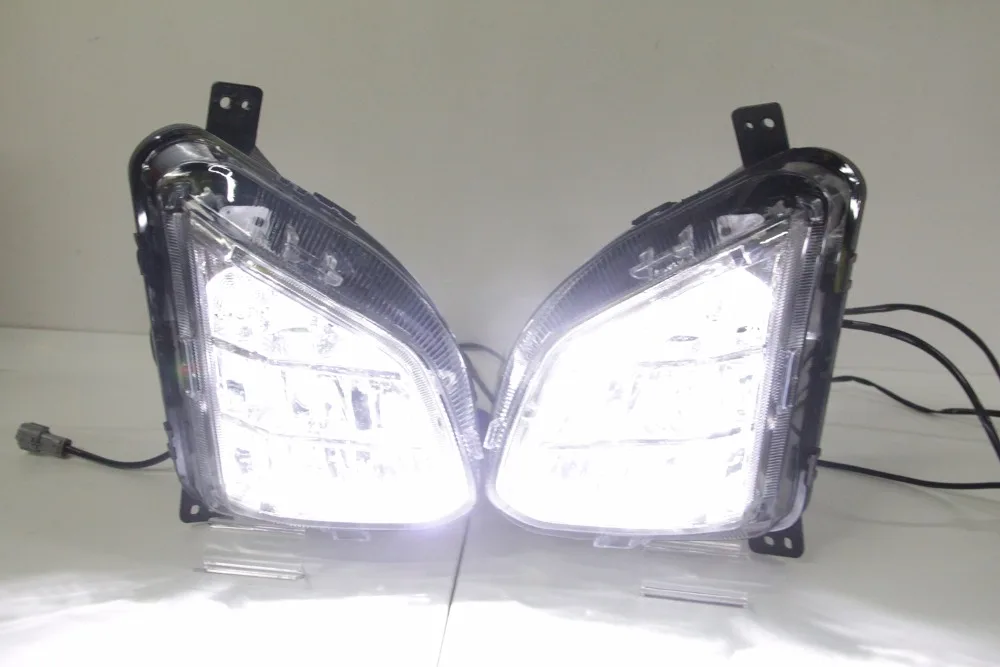 Qirun led drl дневного света для chevrolet equinox- с желтыми поворотниками+ диммер и синий Ночной свет для бега