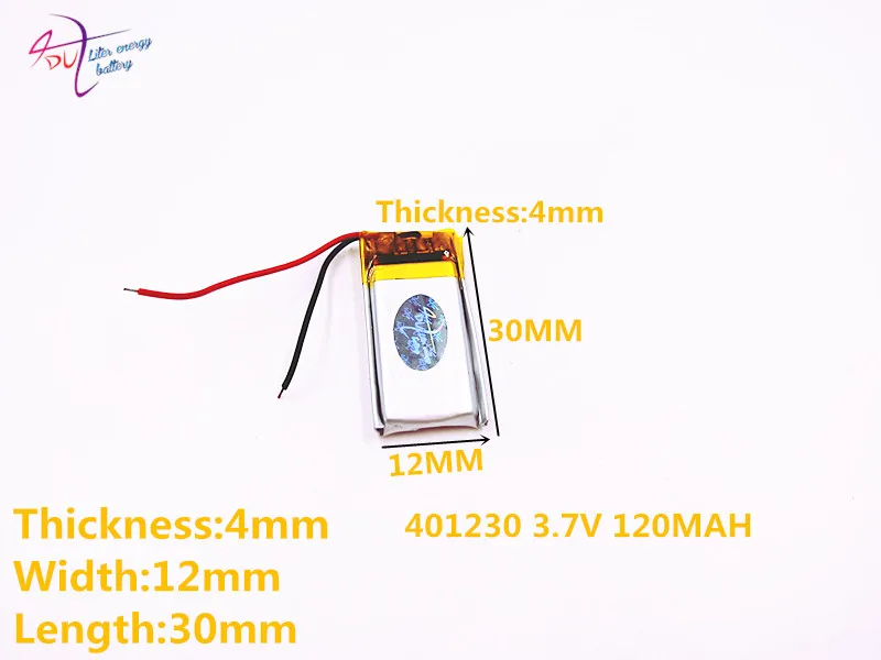 Полимерный 401230 3,7 V 120mah литровый аккумулятор энергии Bluetooth гарнитура спортивные наушники батарея