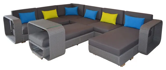 Мебель диваны открытый плетеный патио 8 шт. угловой диван набор