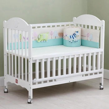 

Baby Bed Bumper With Elephant Zebra Toys Sleeping Bedding Set Embroidered Design Breathable Crib Protector Useful Baby Bumper