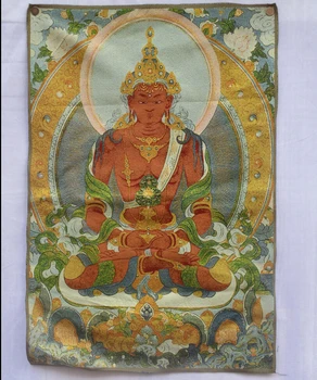 

Collectible Traditional Tibetan Buddhism in Nepal Thangka of Buddha paintings ,Big size Buddhism silk brocade painting p002554