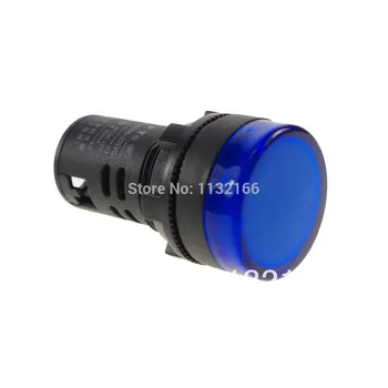 

5pcs 12VDC Blue 22mm Mount LED Power Indicator Signal Light 50mm Height