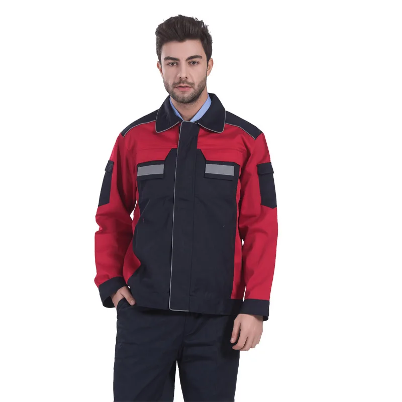 Mens Reflective Safety Industrial Workwear Jacket and Trouser Work Set