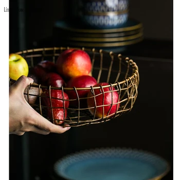 

european style hand antiqued bronze round storage basket