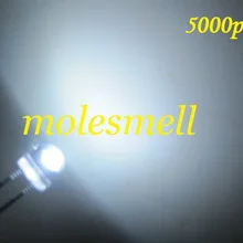 5000 шт/партия! 5 мм соломенная шляпа белый светодиодный(3000mcd) 5 мм светоизлучающий диод 5 ММ strawhat белый большой/широкоугольный светодиод