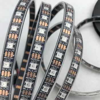 

4M IP68 DC5V WS2812B 240LEDs(60leds/m) led addresable full color rgb strip;black pcb;epoxy resin filled in the tube