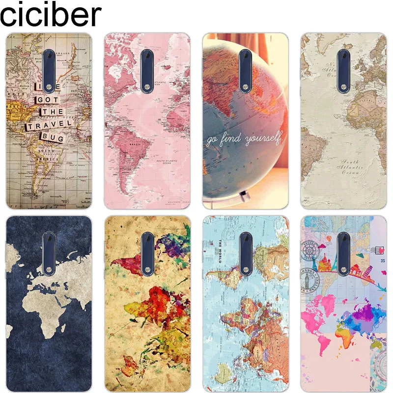 

ciciber Map For Nokia 8 7 7.1 6 6.1 5 5.1 3 3.1 2 2.1 1 Plus Sirocco Cover Clear Soft TPU For Nokia X7 X6 X5 X3 Phone Cases