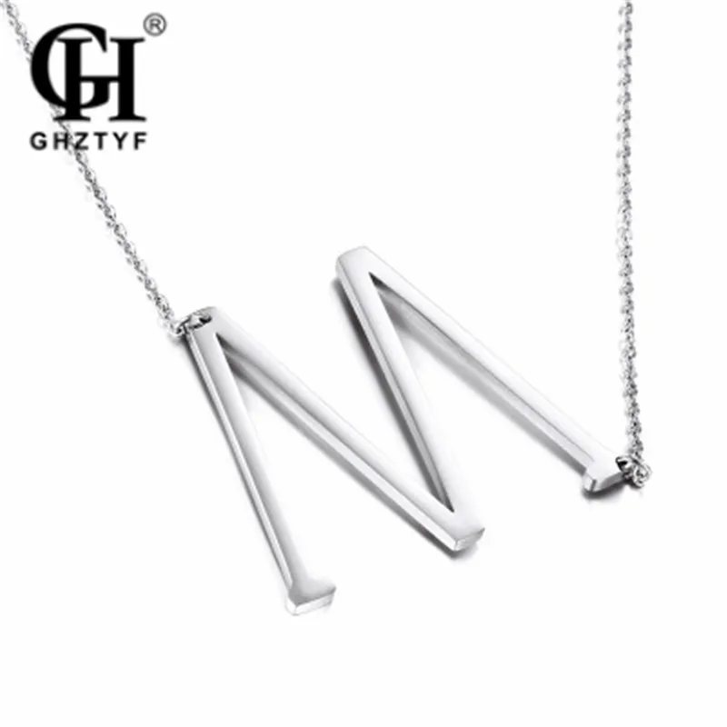 

Female's Silvers 26 Words Initial Letters A-Z Pendant Statement Necklace Women Long Chain Custom Alphabet Drop Jewelry Necklaces
