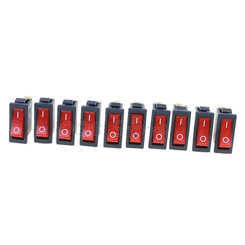 Акция! 10 шт. неоновый переключатель света 250 В/10 А 125 В/15 А|on/off rocker switch|lighted switcheslighted