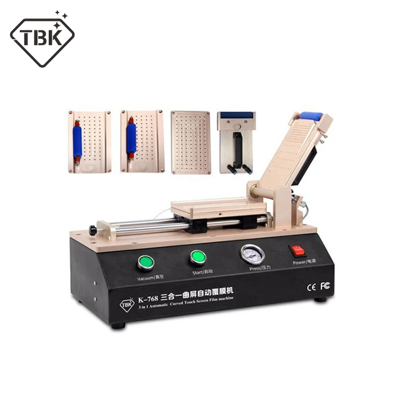 Новейший 3 в 1 TBK-768 автоматический изогнутый сенсорный экран OCA пленка ламинирующая машина для S6 S7 Edge Plus ламинатор для изогнутого экрана