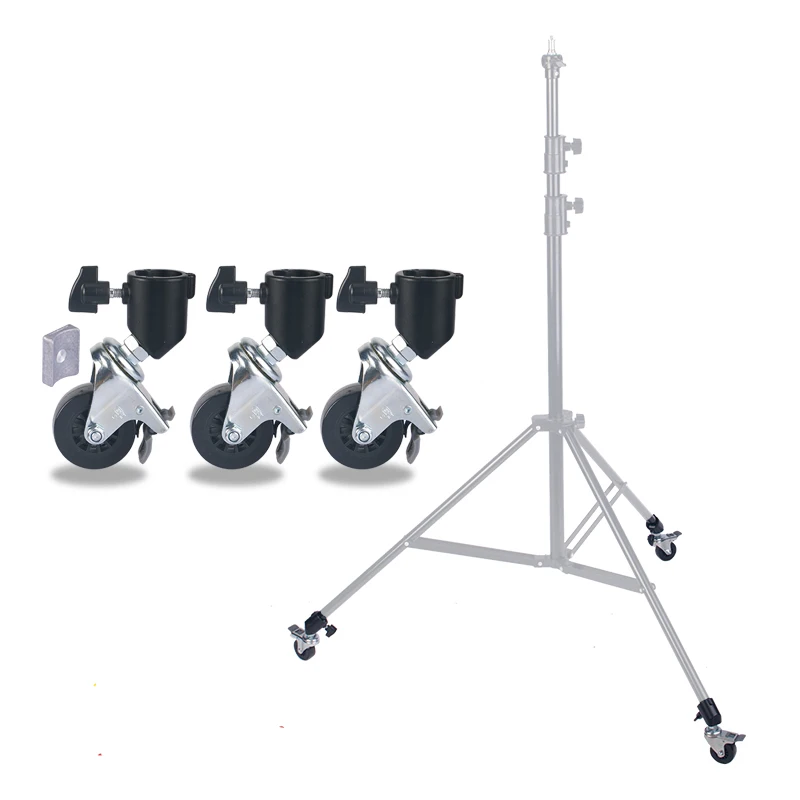 Всенаправленная оправа для колесиков с колесиками с рамкой тормозной лампы универсальное колесо три колеса для фотосъемки Трипод для ног