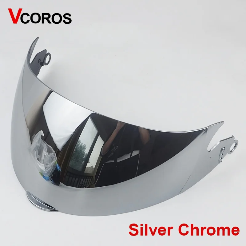 Добродетель мотоциклетный шлем лицевой щит Vcoros откидной модульный шлем козырек внешние Линзы Серебряное зеркало черное прозрачное противотуманное стекло - Цвет: Silver Chrome