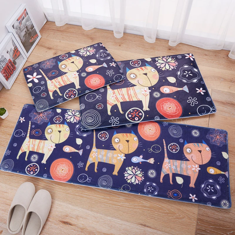 Стильный Милый домашний коврик из полиэстеровой ткани с рисунком, удобный коврик для комнаты, коврик для спальни, нескользящий коврик