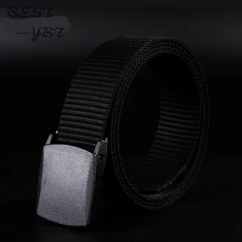 

2017 Hypo-Allergenic Canvas Belt Men Belts Smooth Buckle Braided Nylon Belt Without Iron Ceinture Homme
