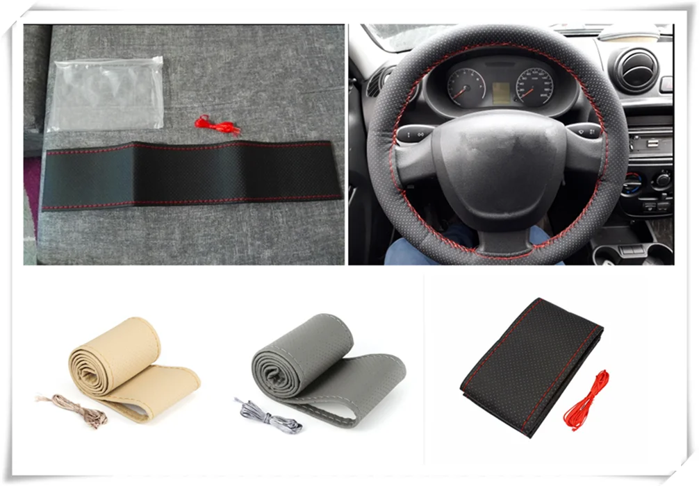 

Universal car parts hand sewing steering wheel cover 36 38 40CM for Honda Pilot Insight HR-V CR-V Odyssey Jazz Fit