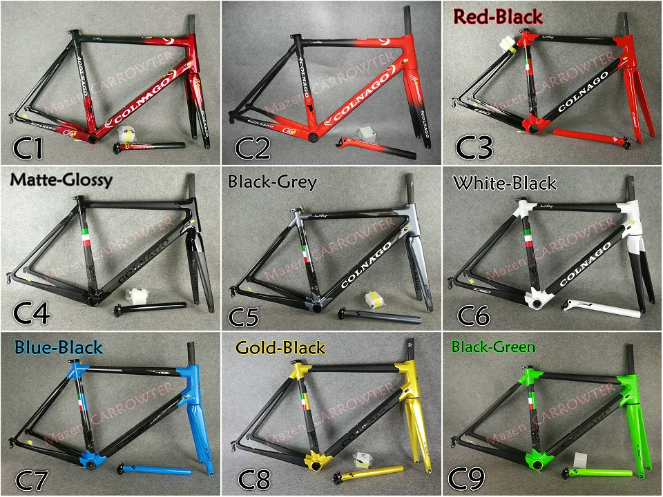 Top T1000 UD Glossy White paiting Concept carbon road frame bicycle Frameset With BB386 XXS/XS/S/M/L/XL for selection 47