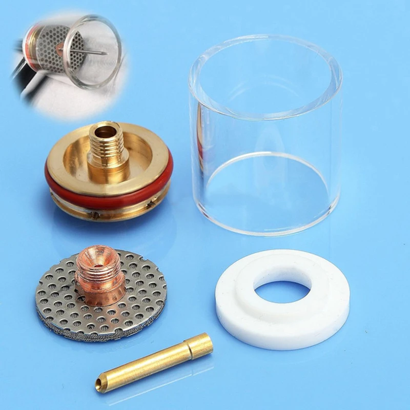 

1 Set TIG Welding Torch Pyrex Cup Gas Saver Nozzle For WP-9/20/25 3/32" Series