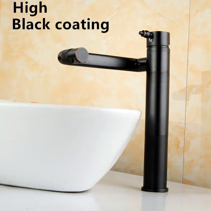Вращающийся на 360 градусов кран для раковины fortune cat, смеситель для раковины, кран для ванной комнаты, смеситель для воды, кран для раковины, кран для ванной комнаты - Цвет: High black coating