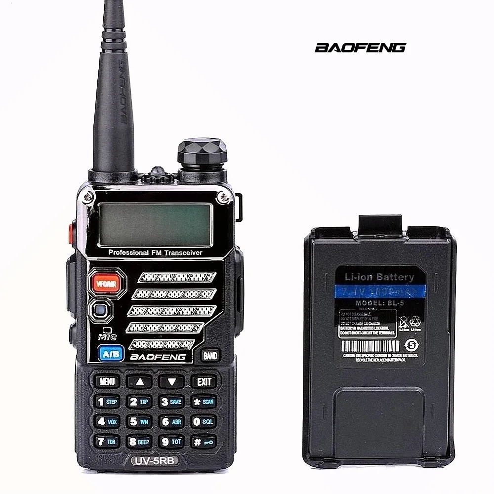 Baofeng UV-5RB ham двухстороннее радио для пожарной полиции двухдиапазонный 136-174 МГц и 400-520 МГц Портативный сканер портативный приемопередатчик