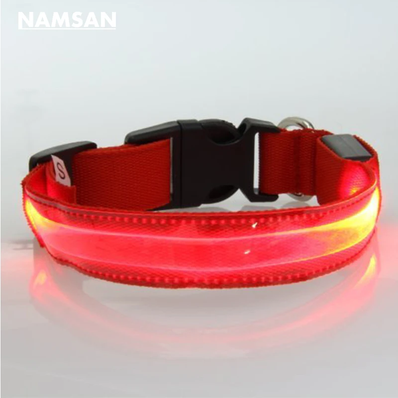 Namsan Hot Selling Red Color Lighting Luminous Led Fluorescent Dog Collar Pet Supplies Size S-XL | Дом и сад