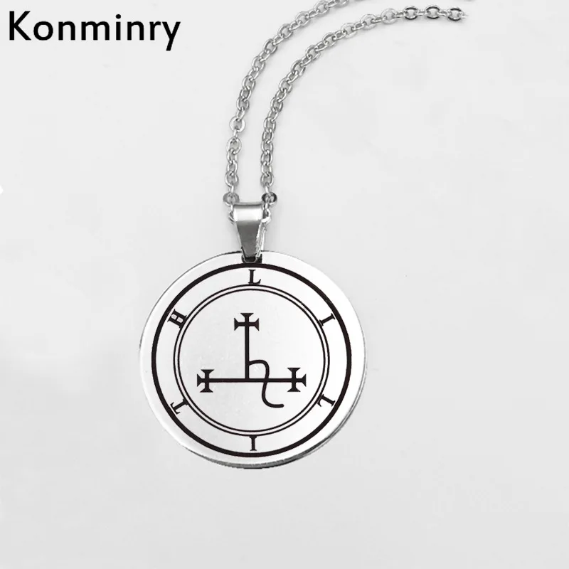 Konminry Sigil Of Lilith ожерелье из нержавеющей стали серебряного цвета круглое с