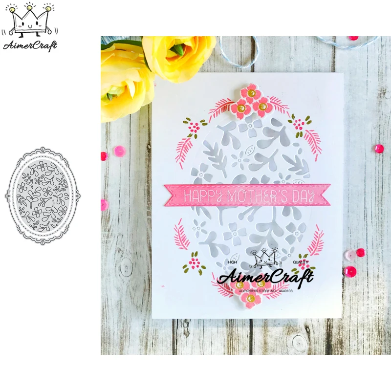 

Oval Lace Background Metal Cutting Dies Scrapbooking Stencil For DIY Paper Card Decorative Embossing Die Cut Craft Dies New 2019