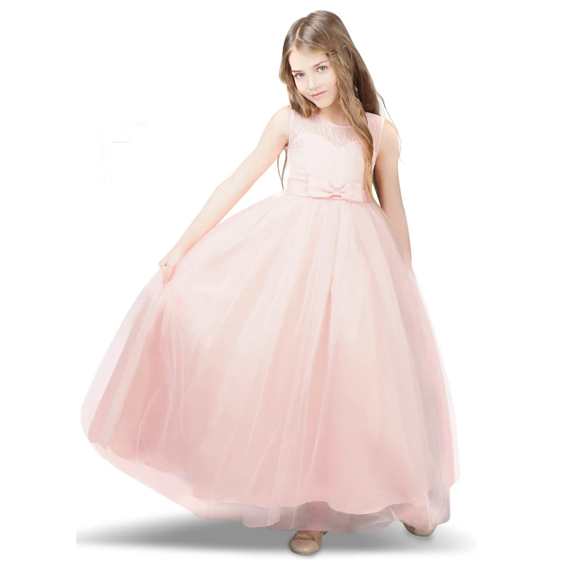 Цветок Платье для маленьких девочек розовое вечернее платье платья для детская одежда для девочек вечернее платье на крестины для девочек-подростков платья для девочек для детей 12 лет