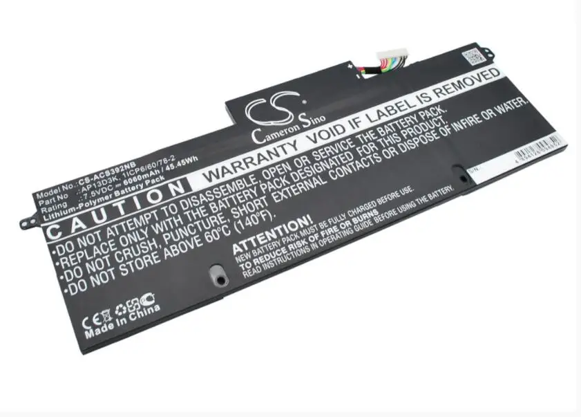 Кэмерон китайско 6060 мА/ч, Батарея для ACER Aspire S3-392G 1ICP5/60/80-2 1ICP6/60/78-2 AP13D3K Тетрадь, ноутбук, Батарея