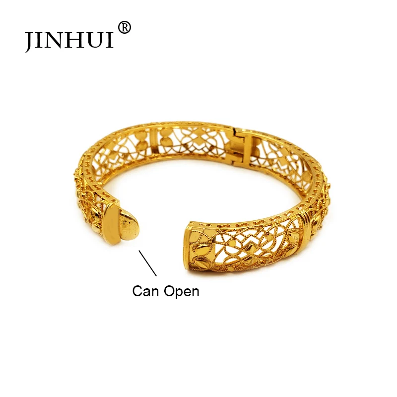 Jin Hui, новая мода, золотой цвет, свадебные браслеты для женщин, невесты, можно открыть браслеты, эфиопские/французские/африканские/дубайские ювелирные изделия, подарки