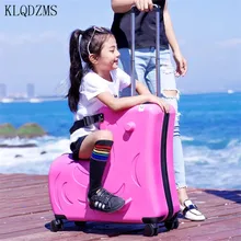 KLQDZMS 20/24inch Cute Cartoon Children Travel Suitcase Multifunction Rolling Luggage Spinner Suitcase Wheels kid Trolley Bags