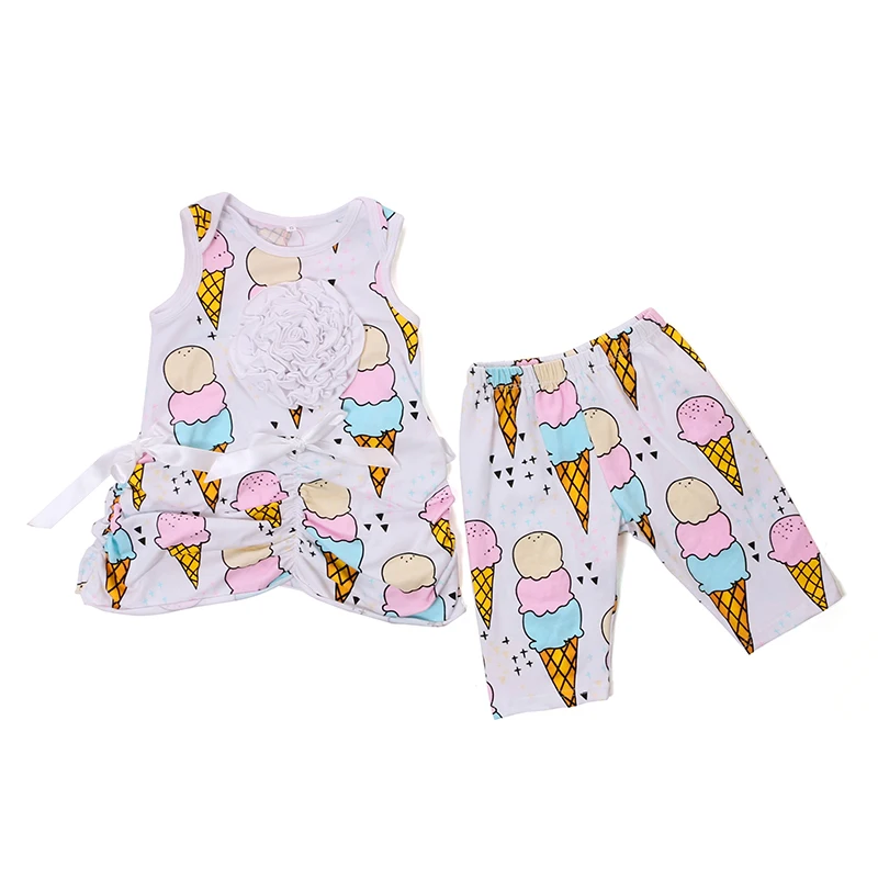 2016 Baby Girl Outfit Ice Cream Baby Girl Clothes 2 Piece Set Toddler