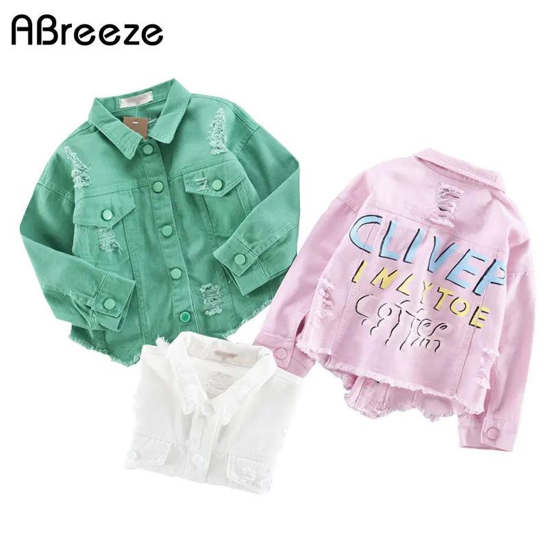 

New 2019 autumn Children's shirts Fashion Letter print green color collar denim shirt blouses for girls boys shirts chic clothes