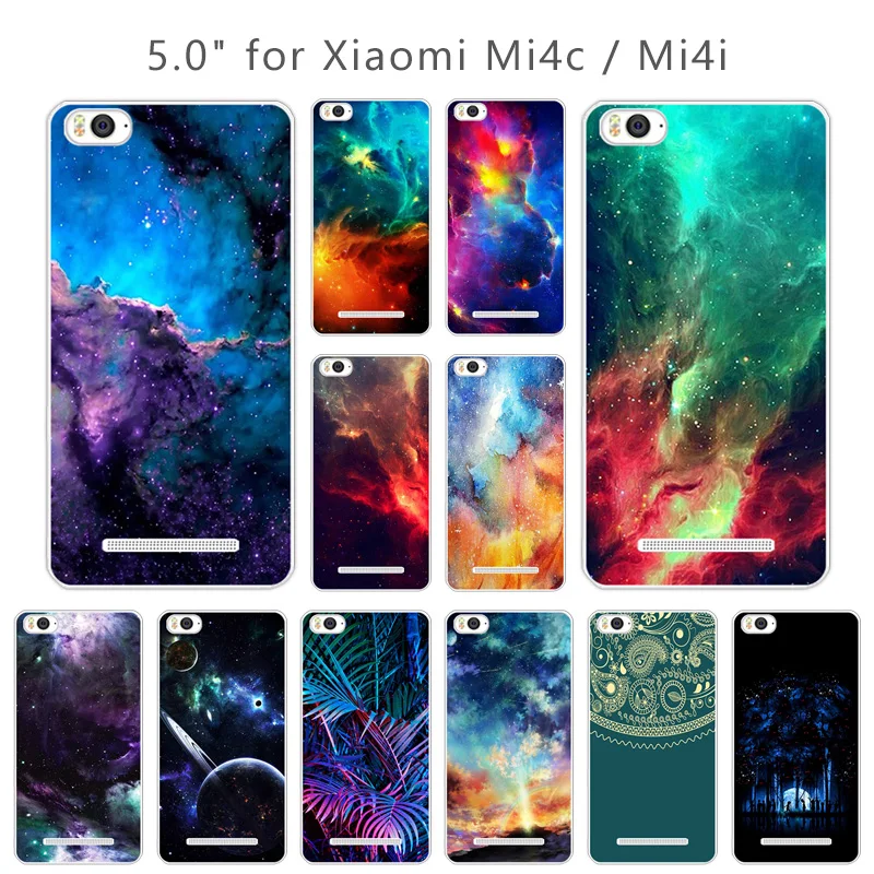 5 0 дюйма для Xiaomi Mi 4c задняя крышка 4i прозрачный ТПУ чехол телефона Туманность Mi4C
