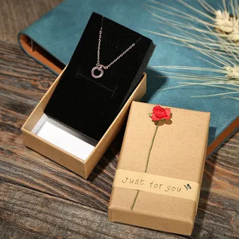 

4 Sizes Paper Jewelry Box Necklace Bracelet Earrings Rose Flower Pattern Gift Packing Display Box Jewelry Gift Box Organizer