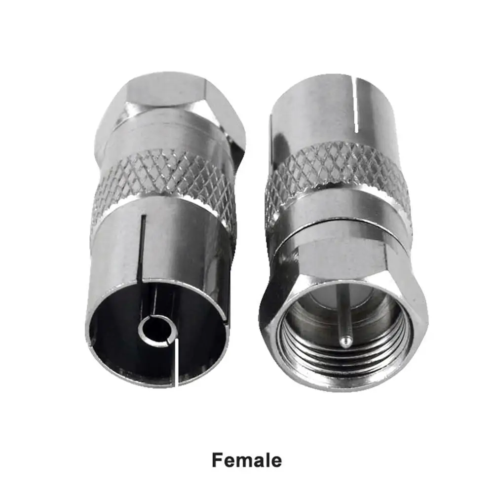

2Pcs F Type Male Plug Connector Socket To RF Coax TV Aerial Female RF Adapters 1x Male & 1x Female Adapter Connector 1 Set
