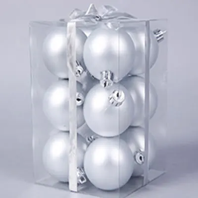 3-28 см, серебристый матовый Рождественский шар, высокое качество, дерево, для дома, год, снеговик, декоративные, вечерние, креативные, подвесные принадлежности - Цвет: 7cm White 12Pcs