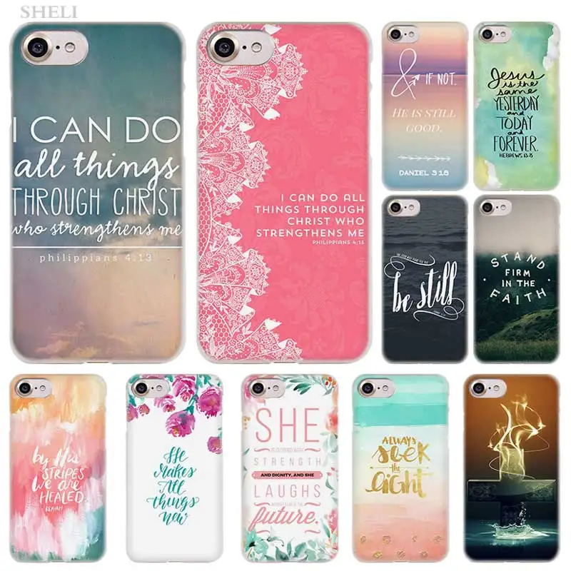 

SHELI Bible verse Philippians fashion transparent Case Cover for iPhone XS Max XR X 5.1 6.1 6.5 2019 4s 5s SE 6 6s 7 8 Plus