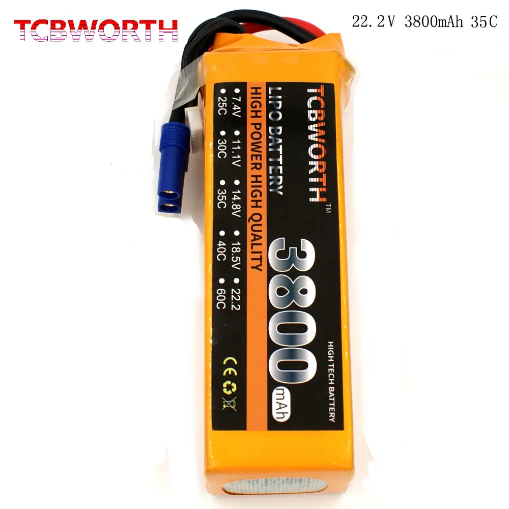 

TCBWORTH RC Airplane LiPo battery 6S 22.2V 3800mAh 35C-70C Batteries For RC Helicopter Quadrotor Car boat Truck Battery LiPo 6S