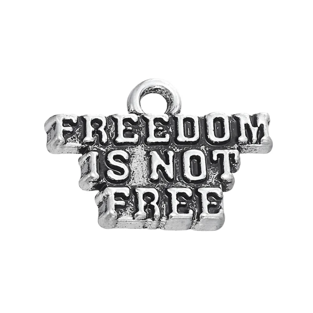

my shape 30pcs Hand-made Word Freedom Is Not Free Accessory Charm Jewelry