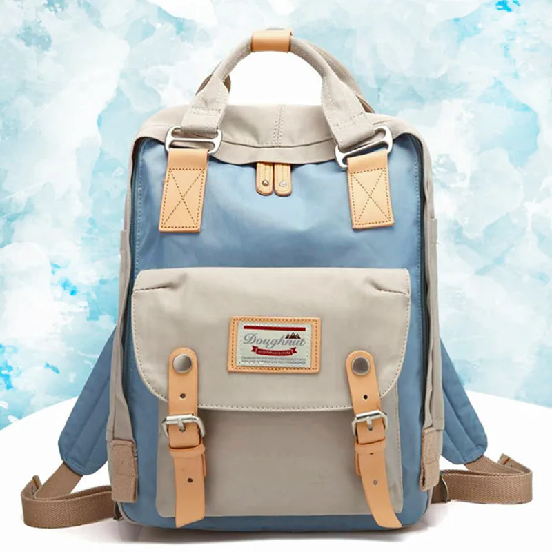 

2019 Mommy Bag Donut Shoulder Bag Female Korean Edition Colour Coloured Student Canvas Bag Computer Bag Fashion Female Bag