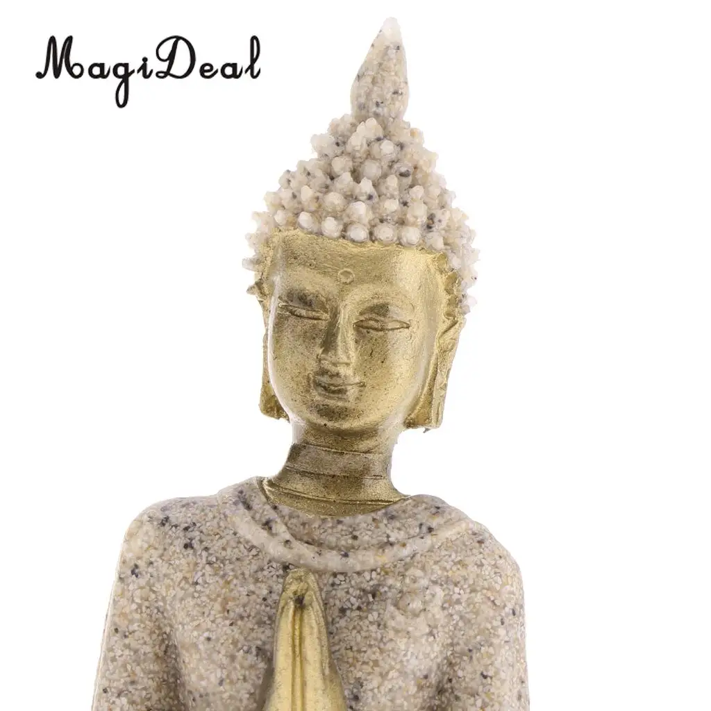 The Hue Sandstone Meditation Buddha Statue Sculpture Hand Carved Figurine Statue Home Decoration 