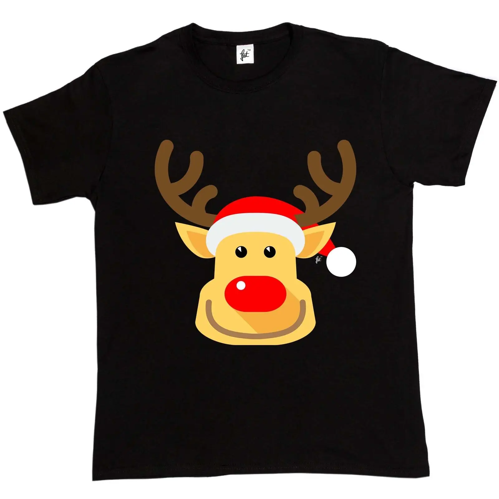 Cheeky Smile Rudolph Red Nose Reindeer Mens T-Shirtfashionable 100%cotton Printed Round Neck | Мужская одежда