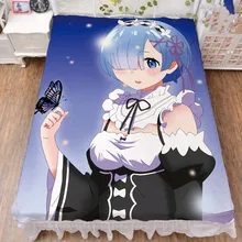 Аниме Re Zero kara Hajimeru Isekai Seikatsu персонажи сексуальная девушка Rem кровать молочное волокно простыня и фланелевое одеяло летнее одеяло 150x200