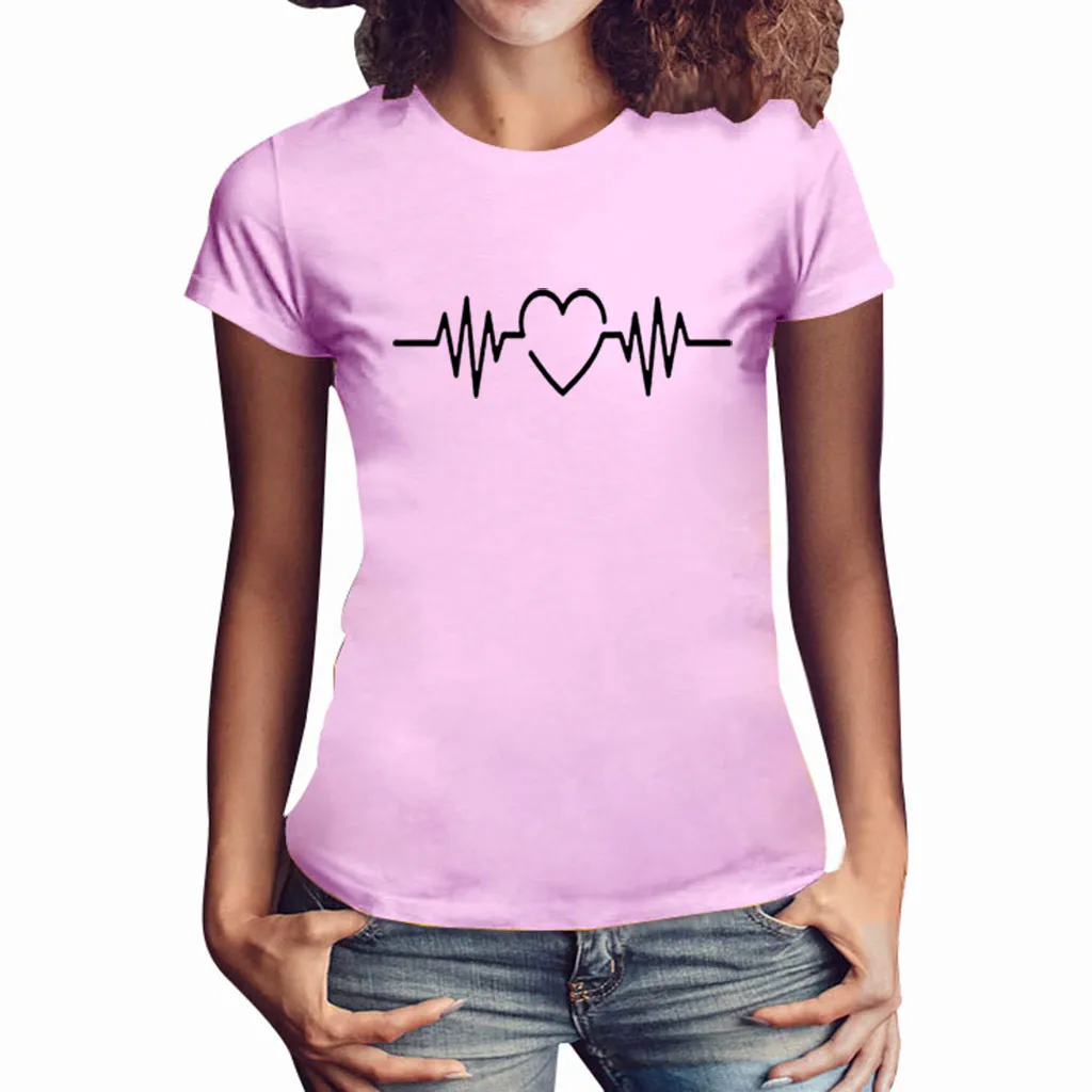 Модный женский летний обычный Тройник, рубашка с принтом для девочек, рубашка с короткими рукавами и круглым вырезом, хлопковая футболка, топы, camiseta mujer