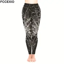 FCCEXIO новые тренировочные леггинсы с высокой талией фитнес-Леггинсы Borken glass 3D ПРИНТ леггинсы женские брюки женские леггинсы сексуальные
