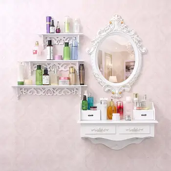 

European modern minimalist small apartment mini wall dressing table mirror garden bedroom dressing table