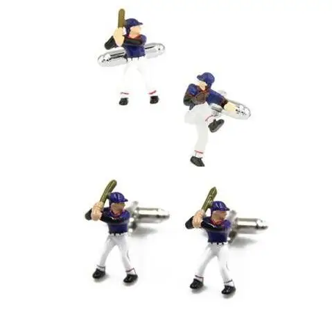 

10Pairs/lot Novelty Sport Baseball Player Cufflinks Copper Plating Cuff Links Men's Jewelry Casual/Party