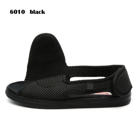 Sapatos de Cuidados de Saúde da Diabetes da Primavera e do Outono Inchando Upturned Deformação Pode Usar Sapatos Planos Respiráveis Preto pé Mod. 1234767